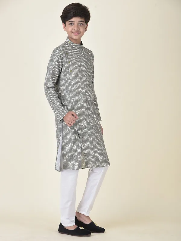 Tabard_Boys_Printed_Straight_Kurta_(Green)