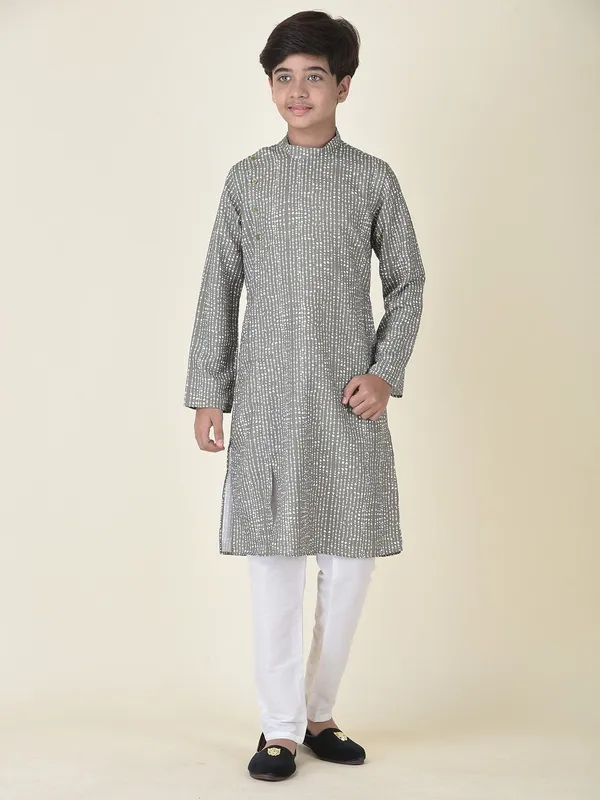 Tabard_Boys_Printed_Straight_Kurta_(Green)