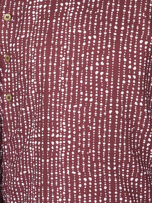 Tabard_Boys_Printed_Straight_Kurta_(Maroon)