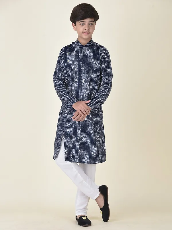 Tabard_Boys_Printed_Straight_Kurta_(Blue)
