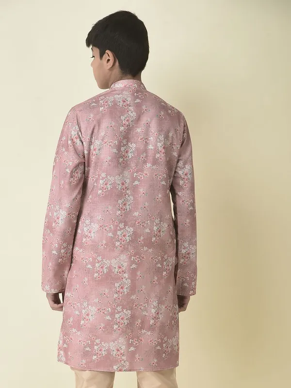 Tabard_Boys_Printed_Straight_Kurta_(Pink)