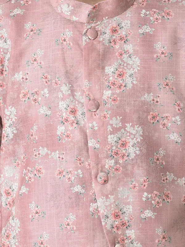 Tabard_Boys_Printed_Straight_Kurta_(Pink)