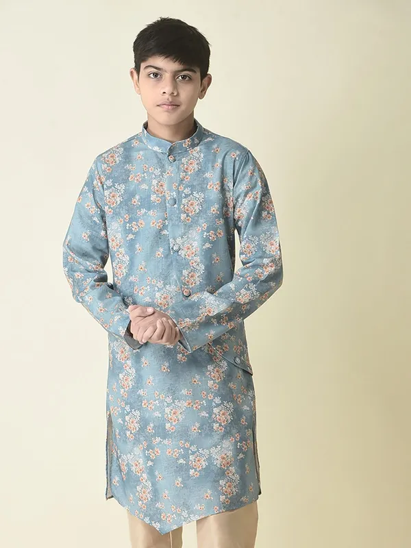 Tabard_Boys_Printed_Straight_Kurta_(Grey)