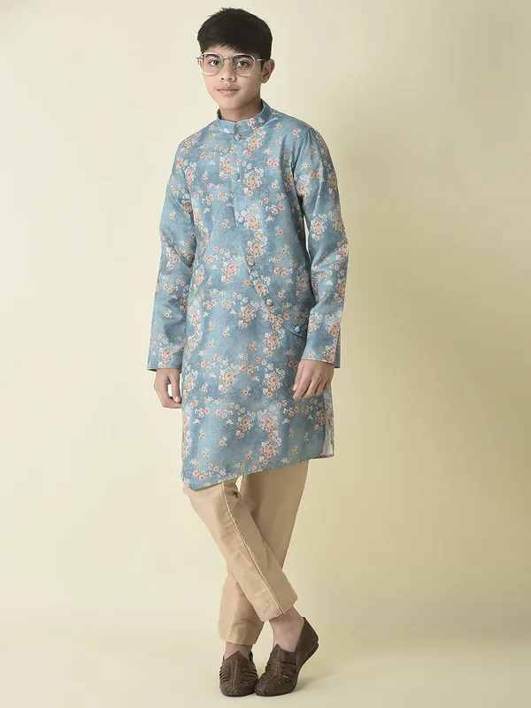 Tabard_Boys_Printed_Straight_Kurta_(Grey)