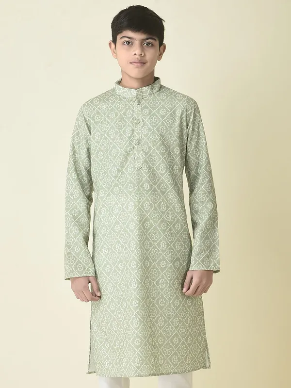 Tabard_Boys_Printed_Straight_Kurta_(Green)