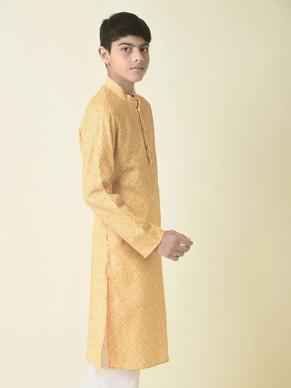 Tabard_Boys_Printed_Straight_Kurta_(Yellow)