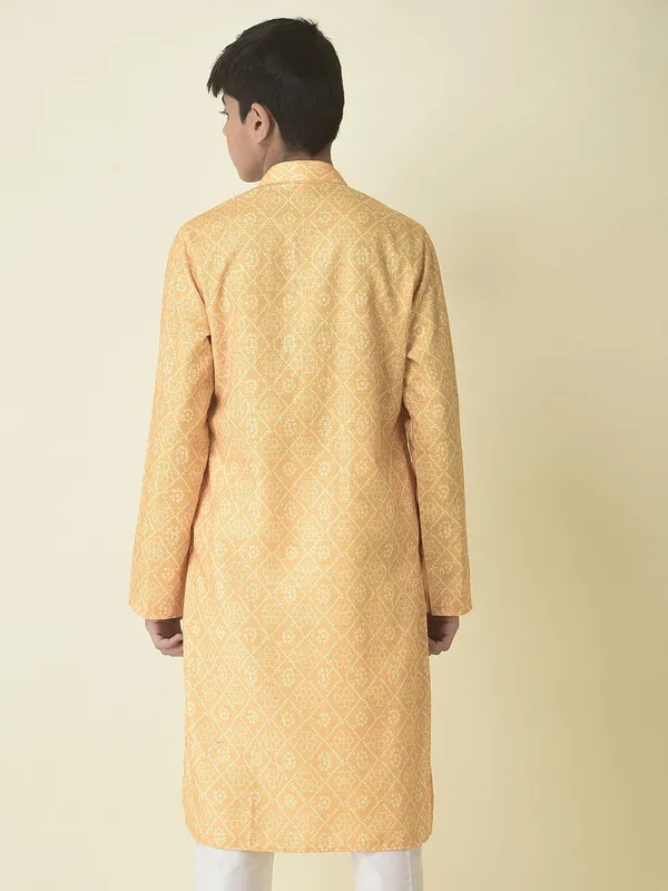 Tabard_Boys_Printed_Straight_Kurta_(Yellow)