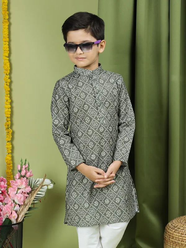 Tabard_Boys_Printed_Straight_Kurta_(Green)
