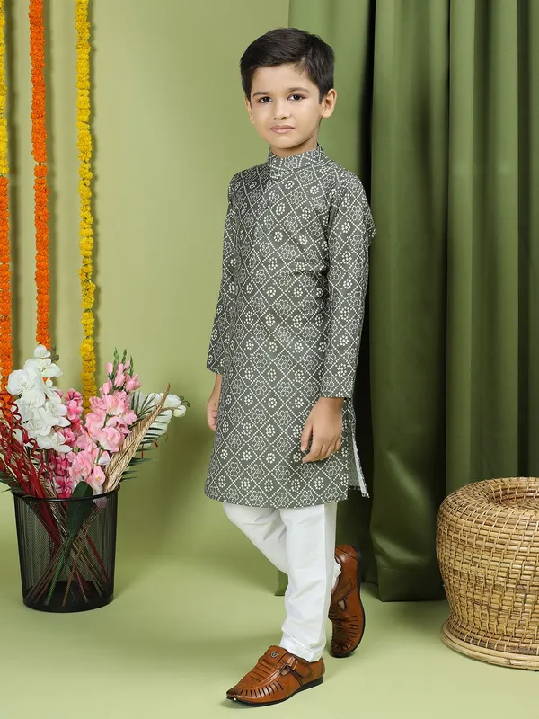 Tabard_Boys_Printed_Straight_Kurta_(Green)