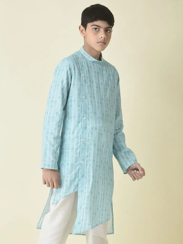 Tabard_Boys_Printed_Straight_Kurta_(Blue)