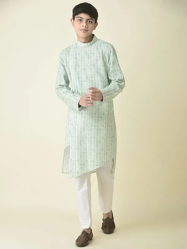 Tabard_Boys_Printed_Straight_Kurta_(Green)