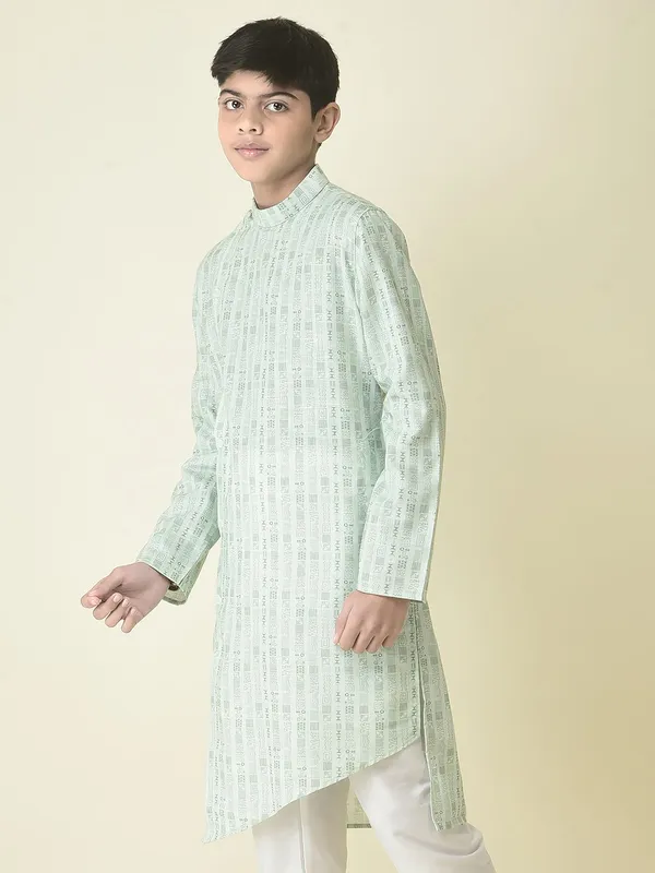 Tabard_Boys_Printed_Straight_Kurta_(Green)