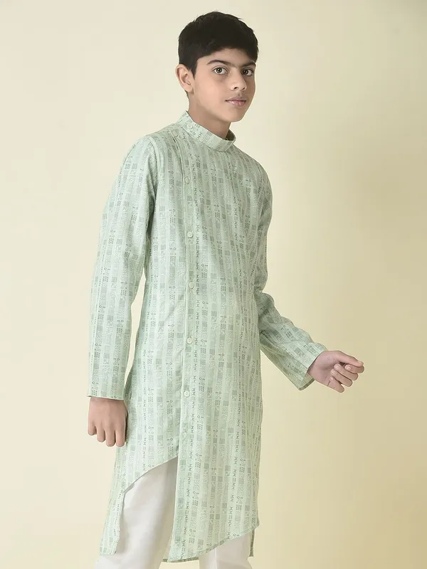 Tabard_Boys_Printed_Straight_Kurta_(Green)