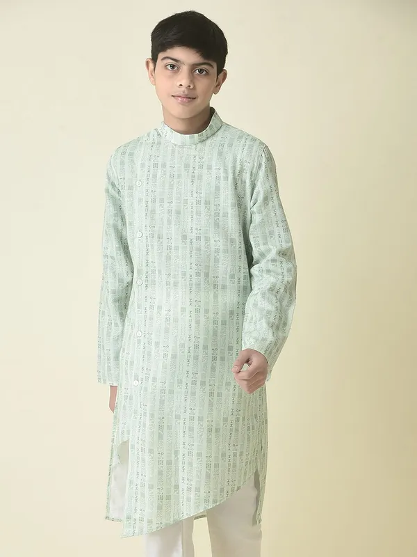 Tabard_Boys_Printed_Straight_Kurta_(Green)