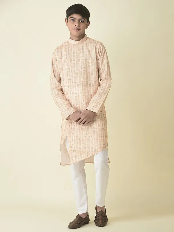 Tabard_Boys_Printed_Straight_Kurta_(Yellow)