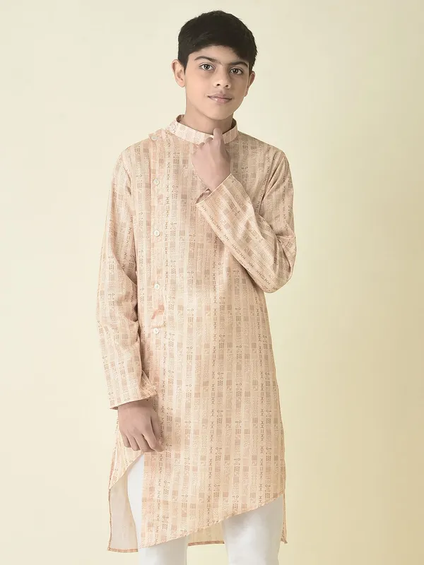 Tabard_Boys_Printed_Straight_Kurta_(Yellow)
