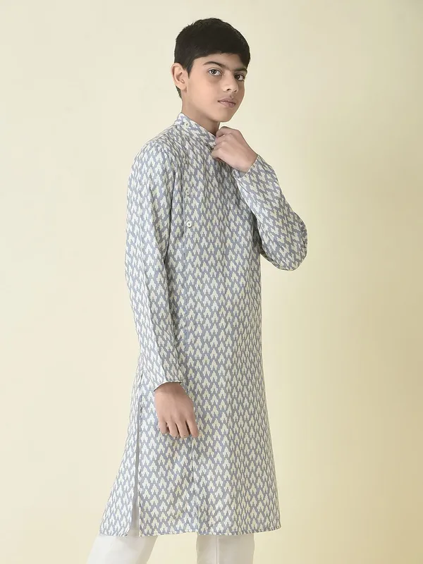 Tabard_Boys_Printed_Straight_Kurta_(Grey)