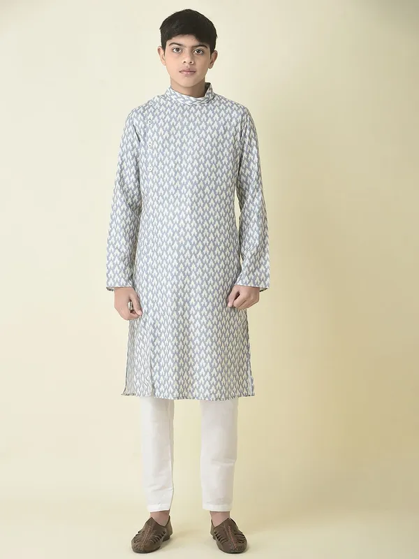Tabard_Boys_Printed_Straight_Kurta_(Grey)