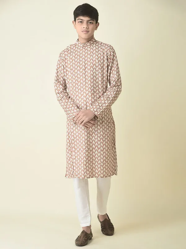 Tabard_Boys_Printed_Straight_Kurta_(Yellow)