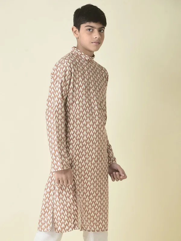 Tabard_Boys_Printed_Straight_Kurta_(Yellow)