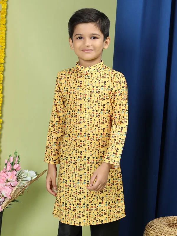 Tabard_Boys_Printed_Straight_Kurta_(Multicolor)
