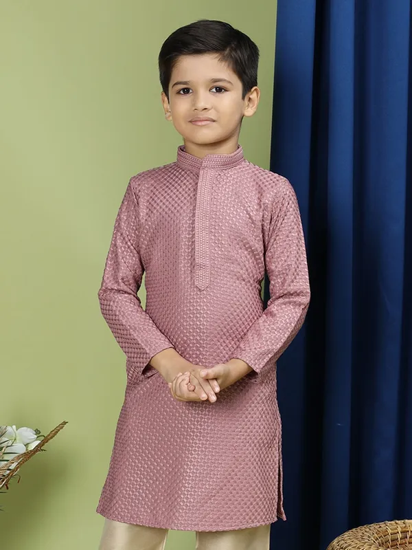 Tabard_Boys_Chikan_Embroidery_Straight_Kurta_(Purple)