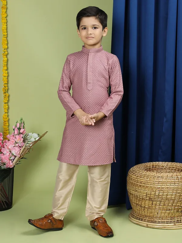 Tabard_Boys_Chikan_Embroidery_Straight_Kurta_(Purple)