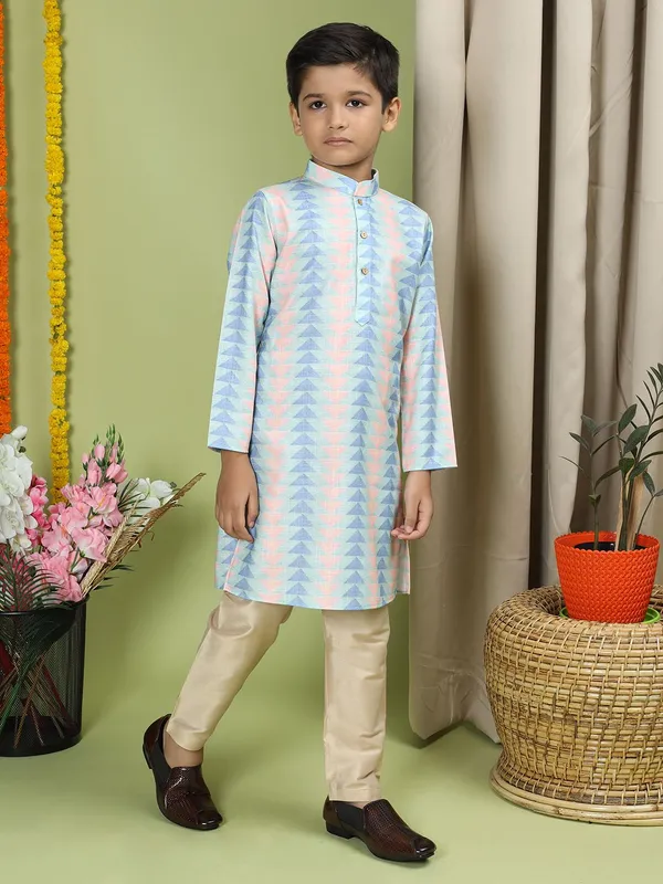 Tabard_Boys_Printed_Straight_Kurta_(Green)