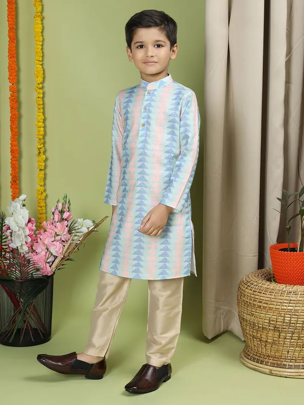 Tabard_Boys_Printed_Straight_Kurta_(Green)