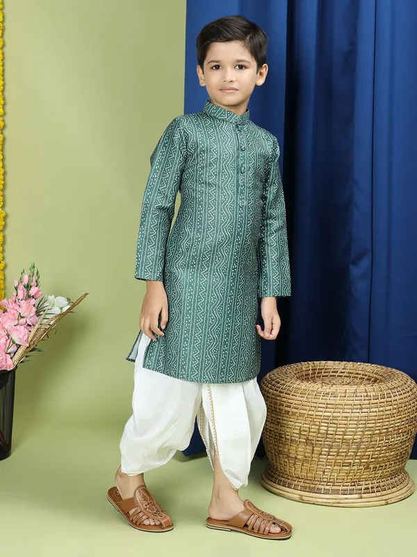 Tabard_Boys_Printed_Straight_Kurta_(Green)