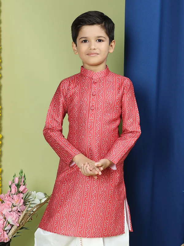 Tabard_Boys_Printed_Straight_Kurta_(Red)