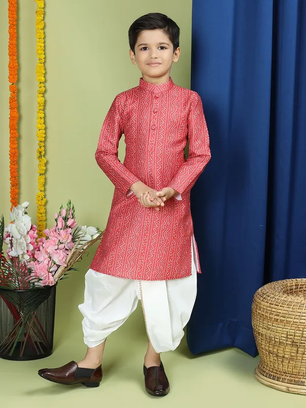 Tabard_Boys_Printed_Straight_Kurta_(Red)