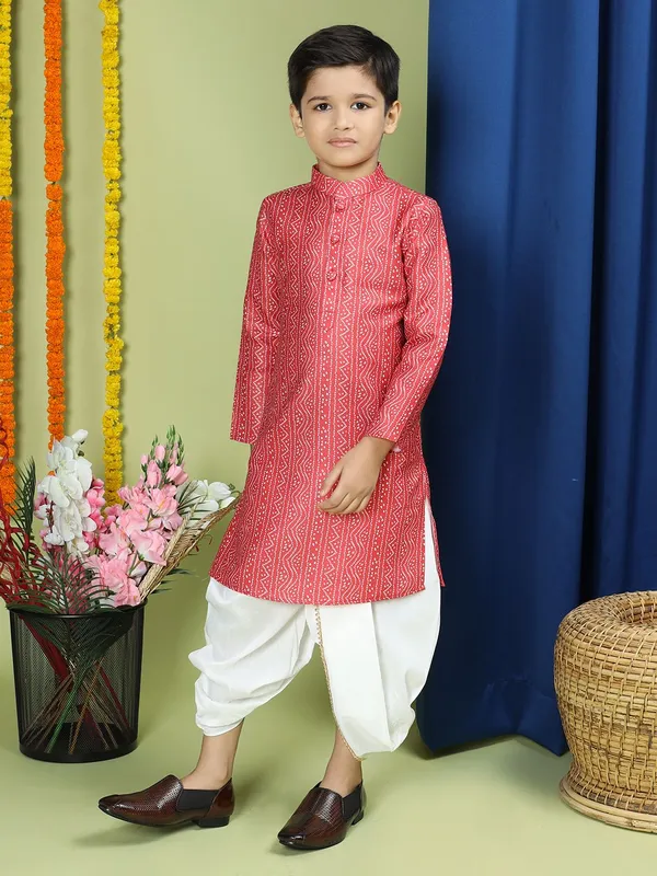 Tabard_Boys_Printed_Straight_Kurta_(Red)