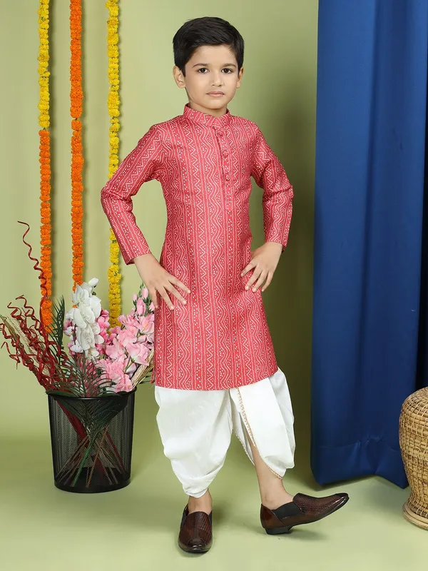 Tabard_Boys_Printed_Straight_Kurta_(Red)