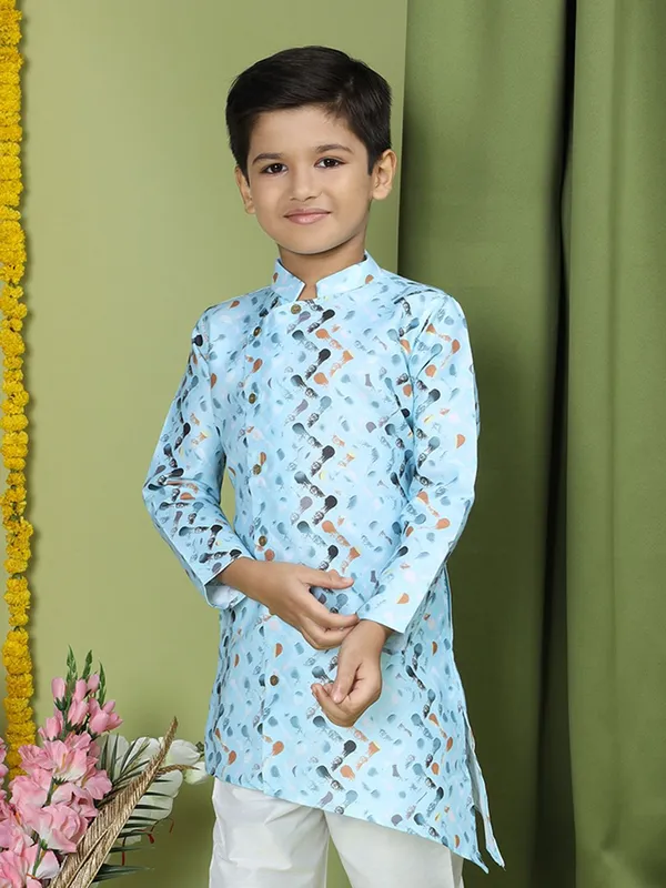 Tabard_Boys_Printed_Straight_Kurta_(Blue)