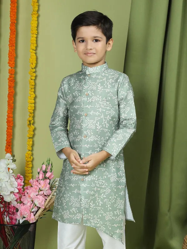Tabard_Boys_Printed_Straight_Kurta_(Green,_White)