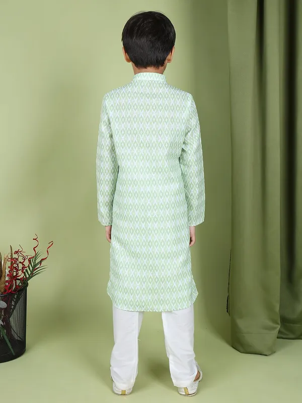 Tabard_Boys_Printed_Straight_Kurta_(Green)