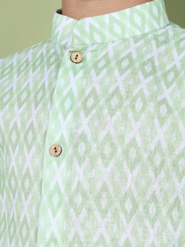 Tabard_Boys_Printed_Straight_Kurta_(Green)