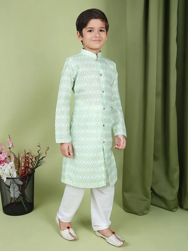 Tabard_Boys_Printed_Straight_Kurta_(Green)