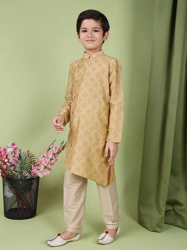 Tabard_Boys_Printed_Straight_Kurta_(Beige)