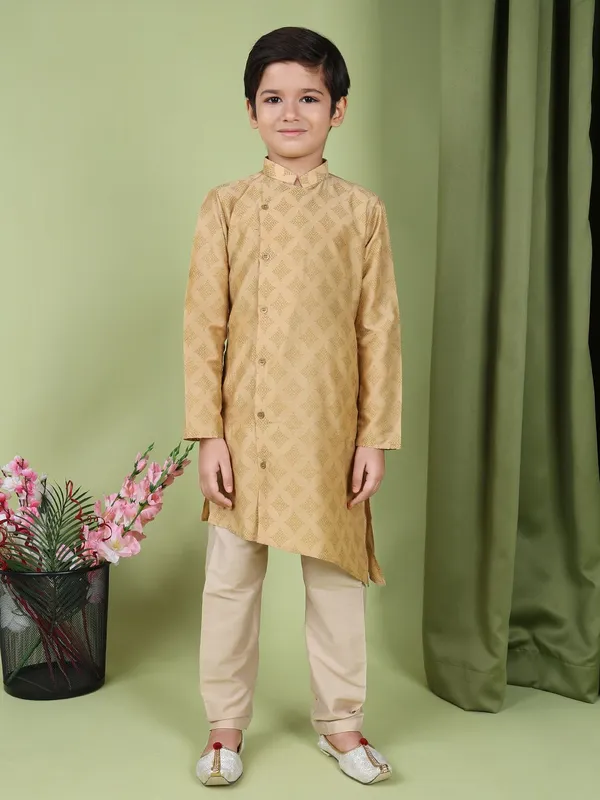 Tabard_Boys_Printed_Straight_Kurta_(Beige)