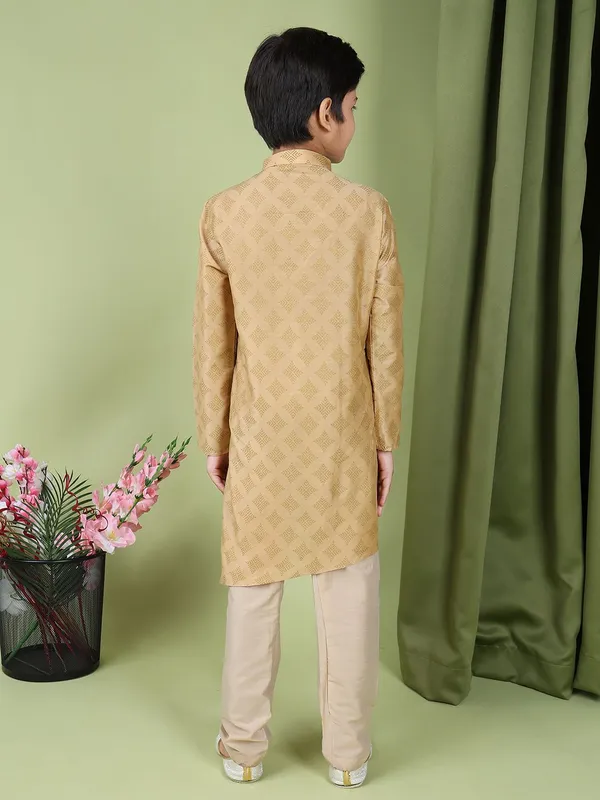 Tabard_Boys_Printed_Straight_Kurta_(Beige)