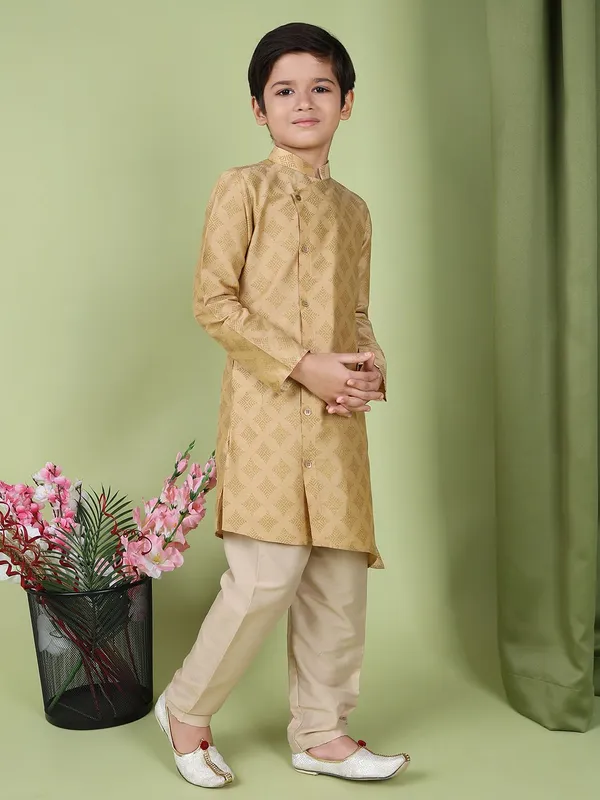 Tabard_Boys_Printed_Straight_Kurta_(Beige)