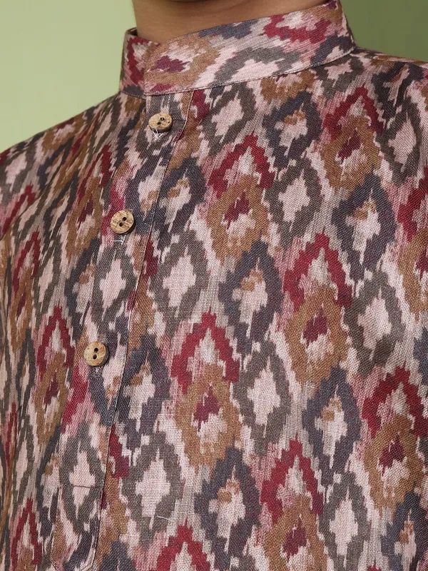 Tabard_Boys_Printed_Straight_Kurta_(Multicolor)