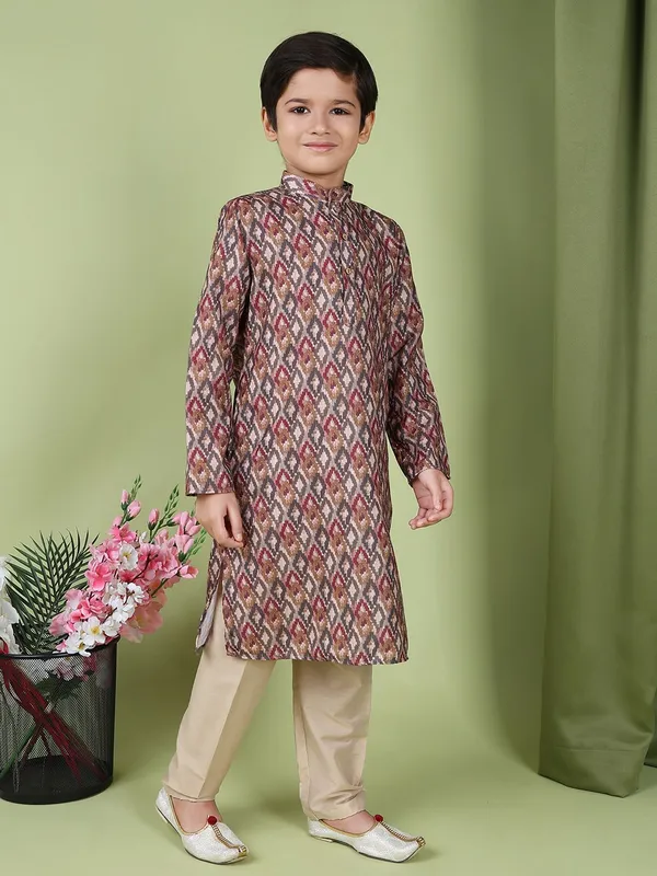 Tabard_Boys_Printed_Straight_Kurta_(Multicolor)