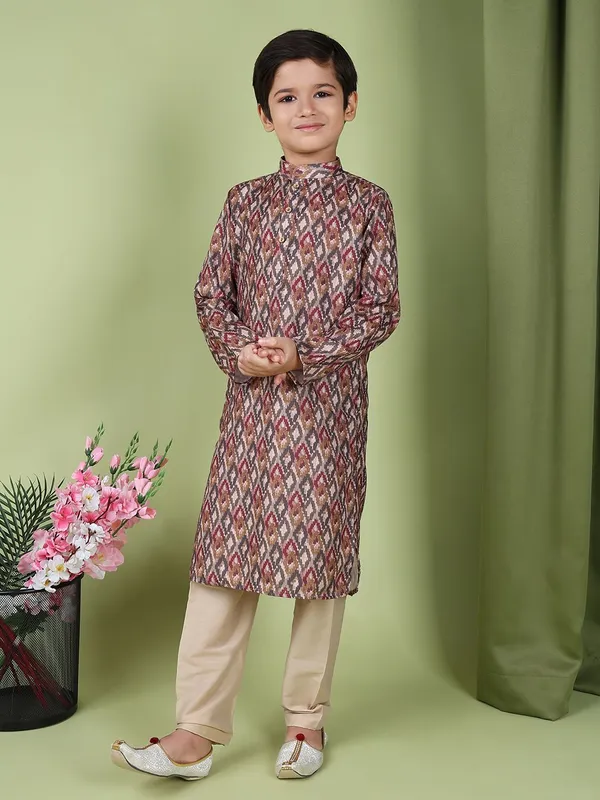 Tabard_Boys_Printed_Straight_Kurta_(Multicolor)