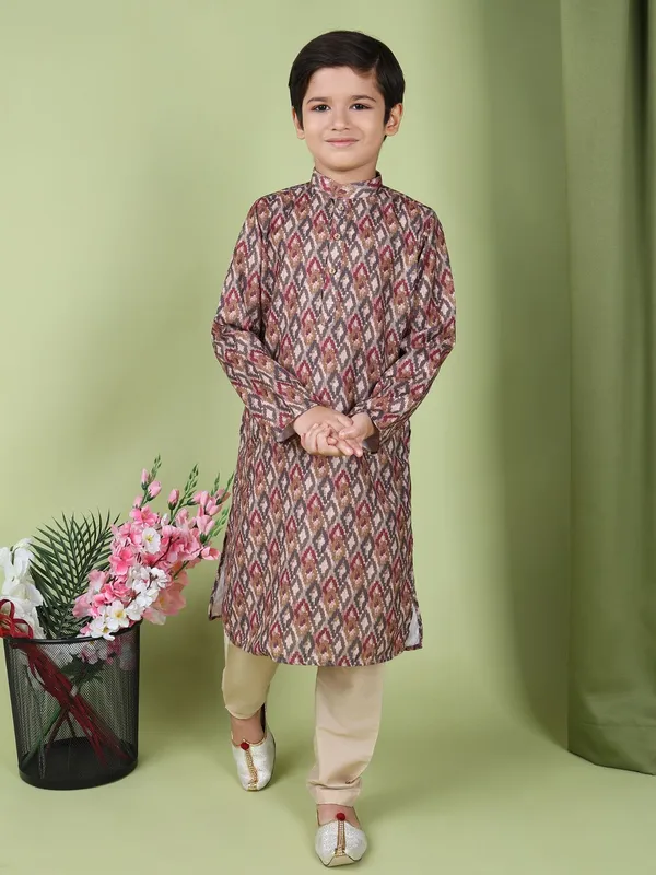Tabard_Boys_Printed_Straight_Kurta_(Multicolor)