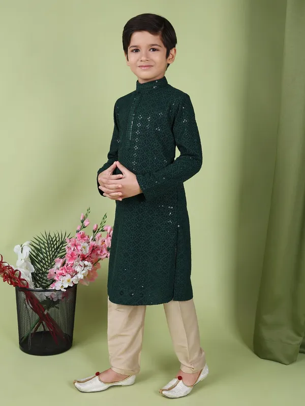 Tabard_Boys_Embroidered_Straight_Kurta_(Green)