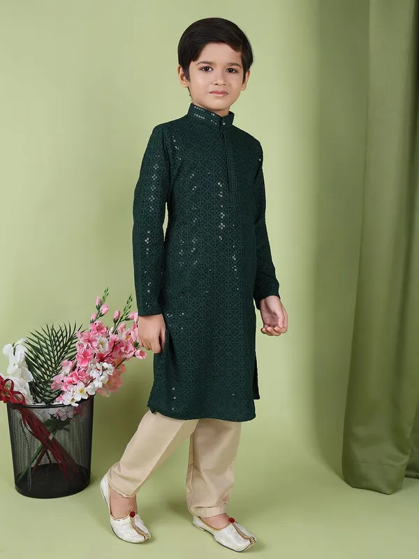 Tabard_Boys_Embroidered_Straight_Kurta_(Green)
