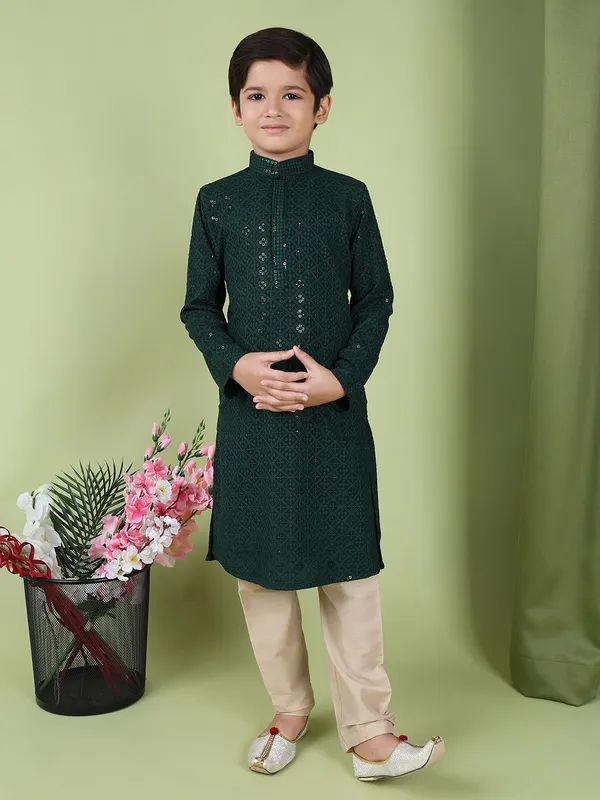 Tabard_Boys_Embroidered_Straight_Kurta_(Green)